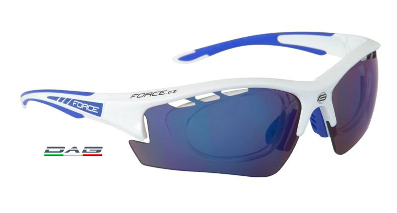 Force Occhiali Ride Pro Bianco Blu 3 Lenti con Clip Vista